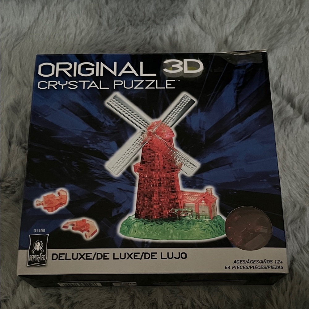 Original 3D Crystal Puzzle - Red Windmill